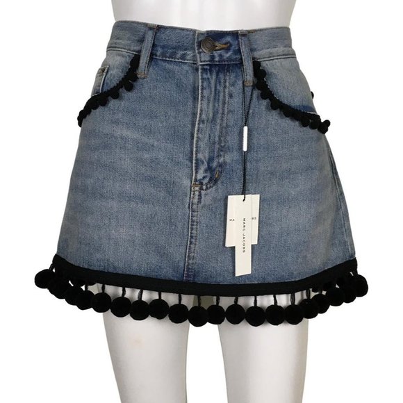 Marc Jacobs Women's Denim Beaded Miniskirt